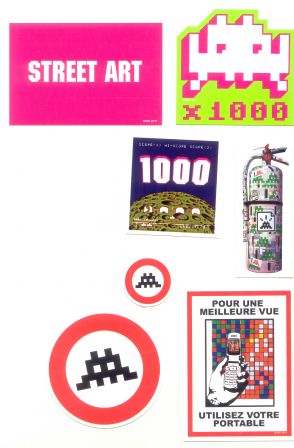 Les stickers de l'Exposition "1000 Invader"