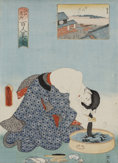 Utagawa Toyokuni III - Cent belles femmes et sites célèbres d'Edo