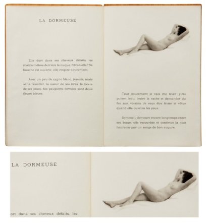 Douze Chansons de Bilitis Paris : (J. Dumoulin), 1937. In-4° (31 x 21 cm). Textes de Pierre Louÿs, illustré par 12 photographies de Laure Albin Guillot.