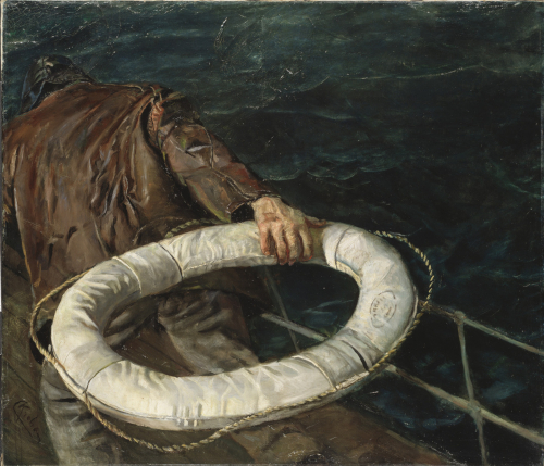 Christian Krohg, Un homme à la mer !, Stockholm, Nationalmuseum