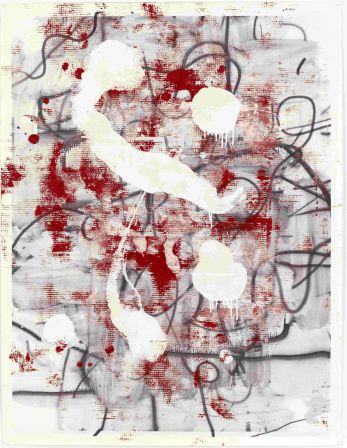Sans titre, 2010 Encre pour sérigraphie et peinture à l’émail sur papier 182,88 x 140,34 cm Courtesy de l’artiste et de la galerie Luhring Augustine, New York