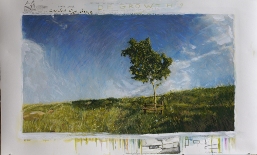 David Claerbout - Backwards Growing Tree (Young Tree behaving like Frank Capa's Fallen Soldier), 2024
