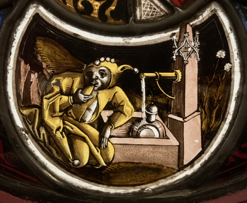 Atelier de Veit Hirschvogel l'Ancien - Rondel : quadrilobe avec des scènes courtoises © L'Oeil Curieux/Thierry Guilhem