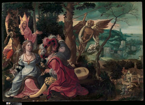 Pieter Coecke van Aelst - Amants surpris par un fou et la Mort