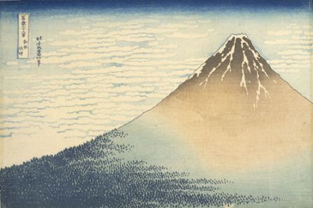 Trente-six vues du Mont Fuji ( Fugaku sanjûrokkei), Vent frais par matin clair ( Gaifû kaisei), 1830-32, Impression polychrome (nishiki-e), format ôban  © Thierry Ollivier / RMN