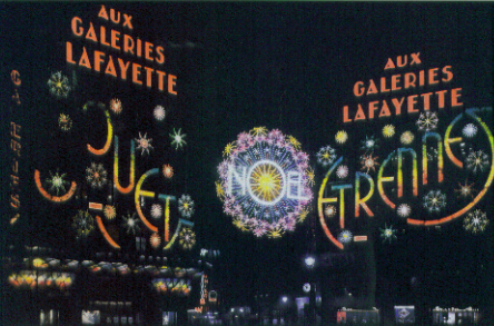 Léon Gimpel, Façade illuminée des Galeries Lafayette, 1er décembre 1933, © SFP DR