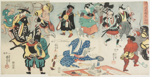 Utagawa Kuniyoshi "Les personnages Ōtsu-e devenant vivants"