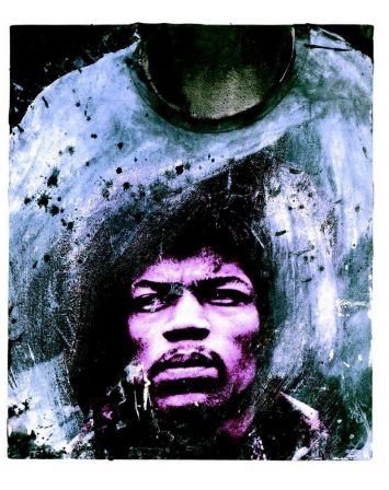 Richard Prince, Untitled (Jimi Hendrix), 1992–93, Acrylic and t-shirt on canvas, 24 1/4 x 20 1/4 inches (61.6 x 51.4 cm). © Richard Prince, courtesy of Gagosian Gallery