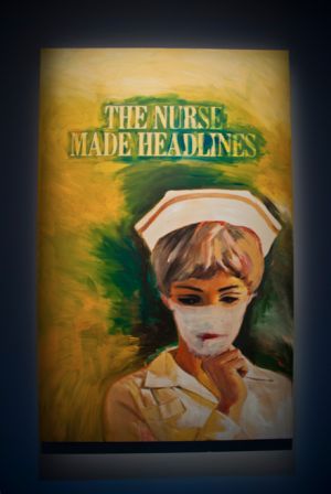 The Nurse Made Headlines, (2005) Ink jet and acrylic on canvas (193 x 119.4 cm) © Richard Prince, Courtesy Gagosian Gallery