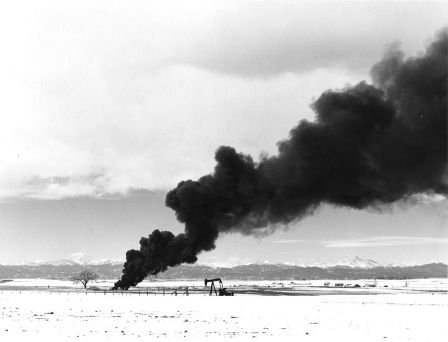 "Burning Oil Sludge, Boulder County, Colorado," 1974 © Robert Adams