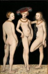 Les Trois Grâces (1531). Lucas Cranach, dit l’Ancien. Musée du Louvre