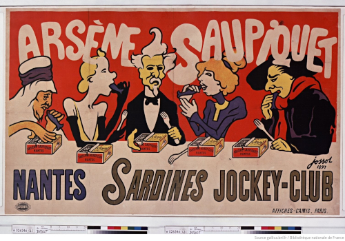 Henri Gustave Jossot. Saupiquet. Sardines Jockey-Club.