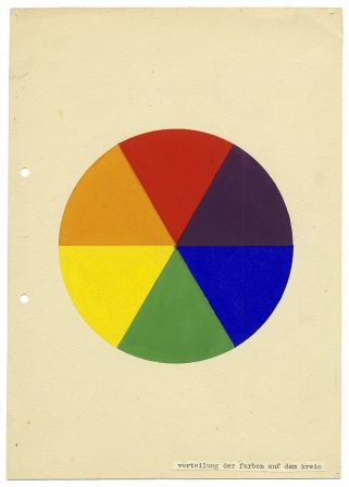 Monica Ullmann-Broner, "distribution of colours in the wheel", study from Kandinsky’s course, 1931  / Bauhaus-Archiv Berlin, Foto: Markus Hawlik