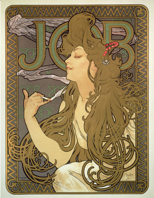 Alfons Mucha, "Papier à cigarette Job", 1896, lithographie en couleur, Fondation Mucha, Prague © Mucha Trust 2018