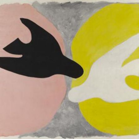Georges Braque, L’oiseau noir et l’oiseau blanc,1960, Huile sur toile, 134 x 167,5 cm, Paris © Leiris SAS Paris © Adagp, Paris 2013
