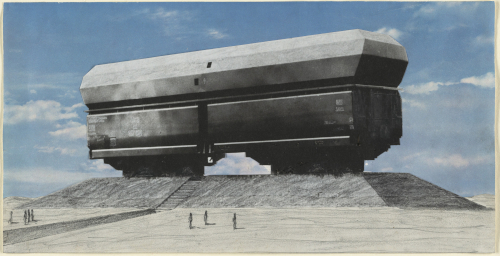 Hans Hollein, Monument to Victims of the Holocaust, project, Exterior perspective Hans Hollein, Monument to Victims of the Holocaust, project, Exterior perspective